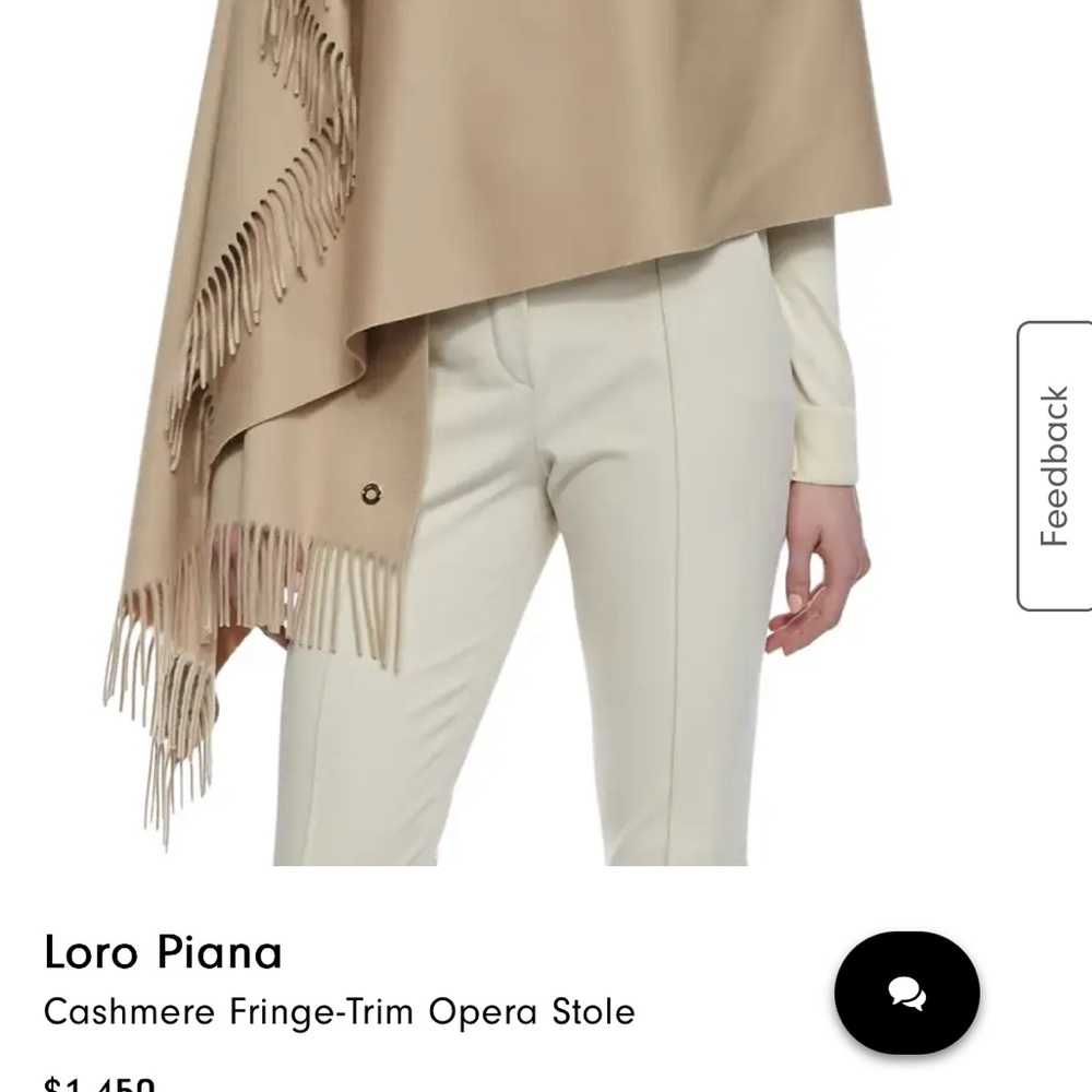 Loro Piana Cream Cashmere Scarf with Fringe